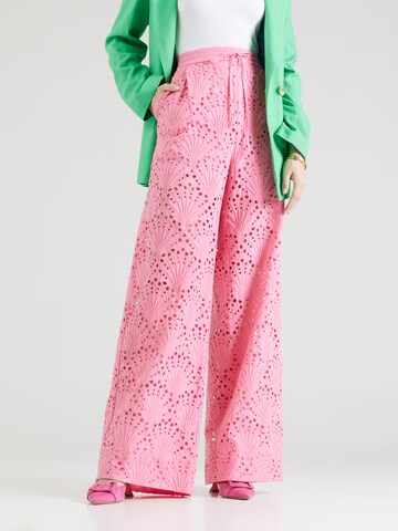 Essentiel Antwerp Szeroka nogawka Spodnie w kolorze różowy
