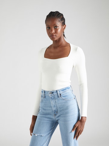 Pull-over Abercrombie & Fitch en blanc : devant