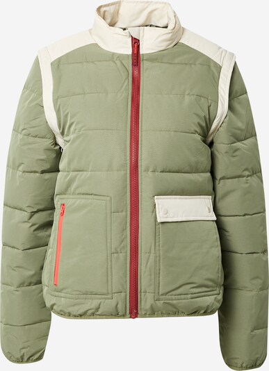 ROXY Übergangsjacke 'CRAZY FANTASY' en creme / grün / rot, Vue avec produit