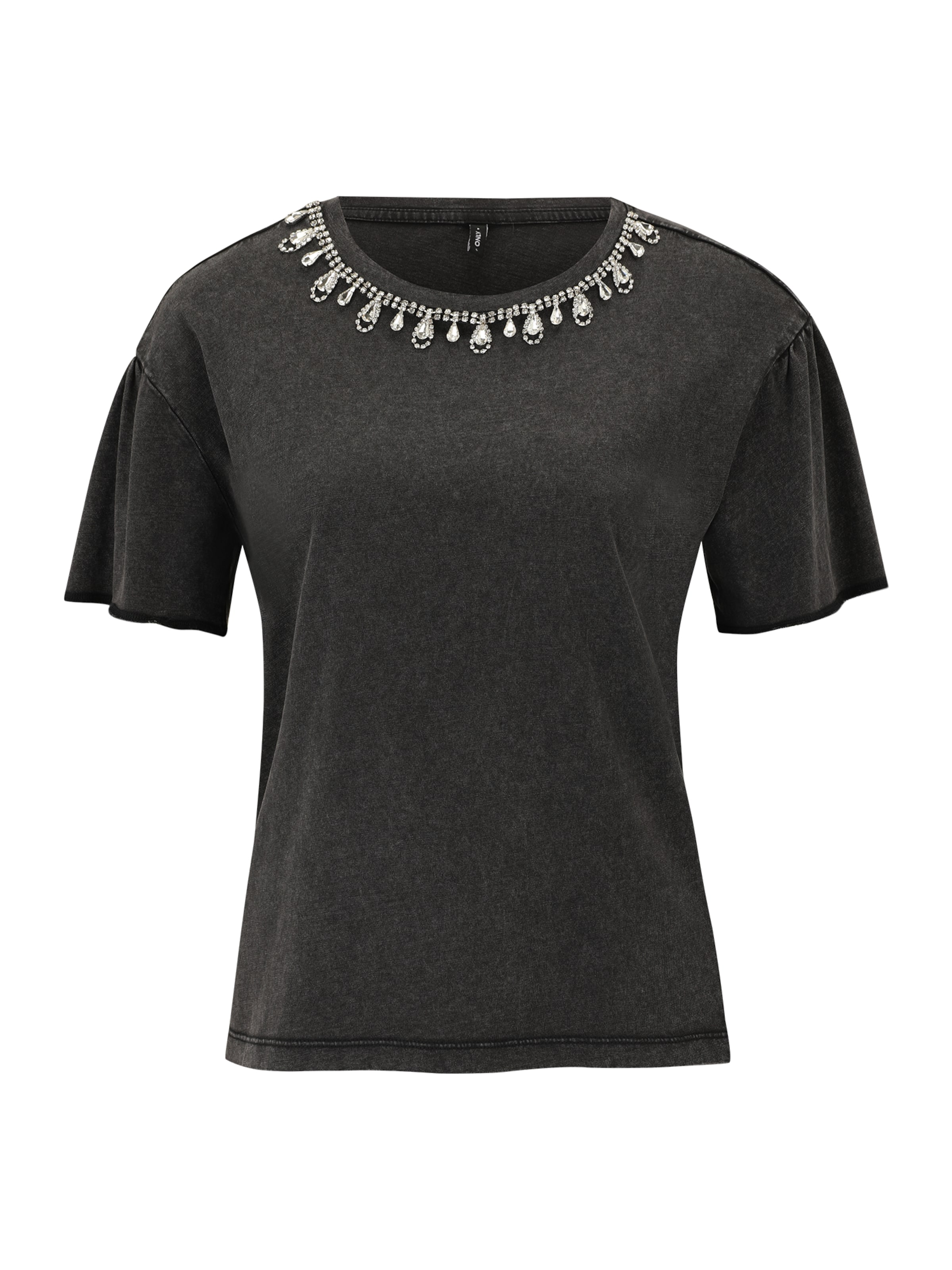 Only Petite Тениска 'ONLOZIAS' в черно: отпред