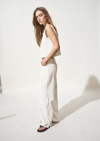 MANGO TEEN Wide leg Jeans 'Aiko' in White