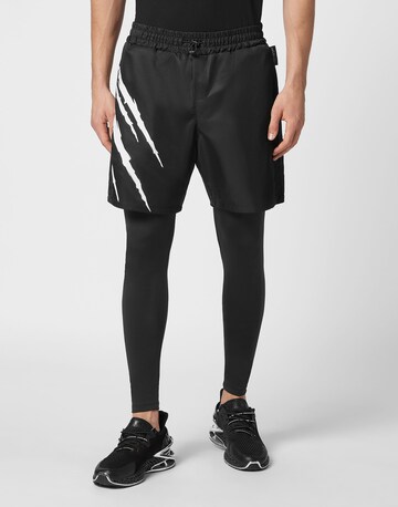Skinny Pantaloni sportivi di Plein Sport in nero: frontale