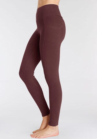 VIVANCE Skinny Sporthose in Braun