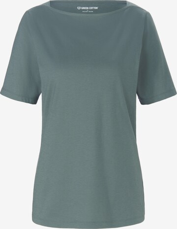 Green Cotton T-Shirt in Grün: predná strana