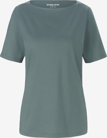 Green Cotton Shirt in Green: front