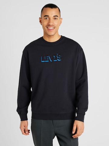 LEVI'S ®Sweater majica 'Relaxd Graphic Crew' - crna boja: prednji dio