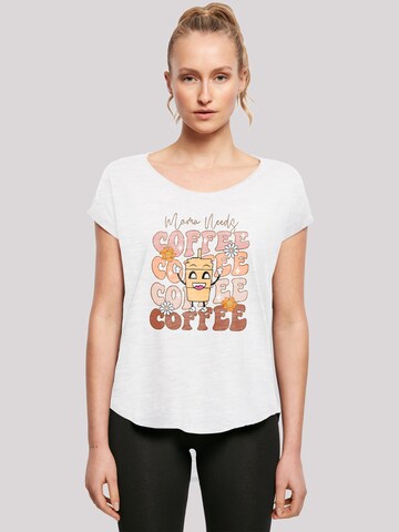 T-shirt 'Mothers Day Coffee Lover Mom Caffeine Addiction Coffee Cup' F4NT4STIC en blanc : devant