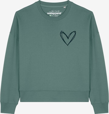 Watapparel Sweatshirt ' Herzi ' in Grün: Vorderseite