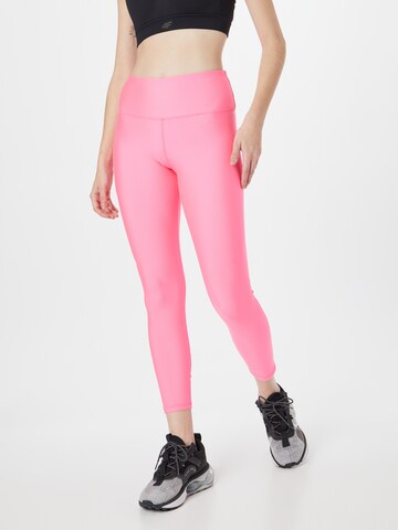 UNDER ARMOUR Skinny Workout Pants in Pink: front