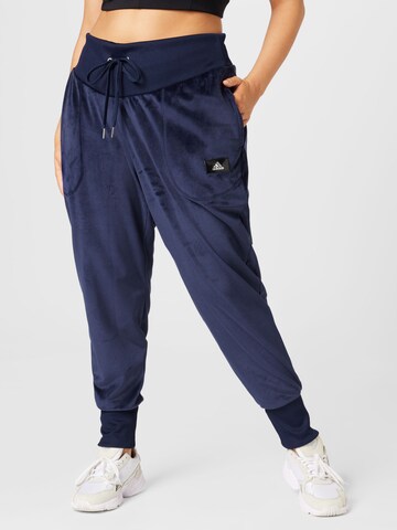 ADIDAS SPORTSWEAR Zúžený Sportovní kalhoty 'Holidayz Cozy Velour ' – modrá: přední strana
