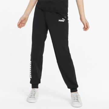 PUMA Tapered Workout Pants in Black: front