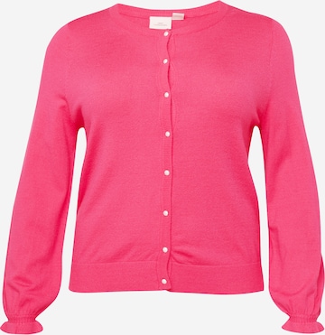 ONLY Carmakoma Knit Cardigan in Pink: front