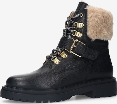 SACHA Schnürstiefelette in beige / gold / schwarz, Produktansicht