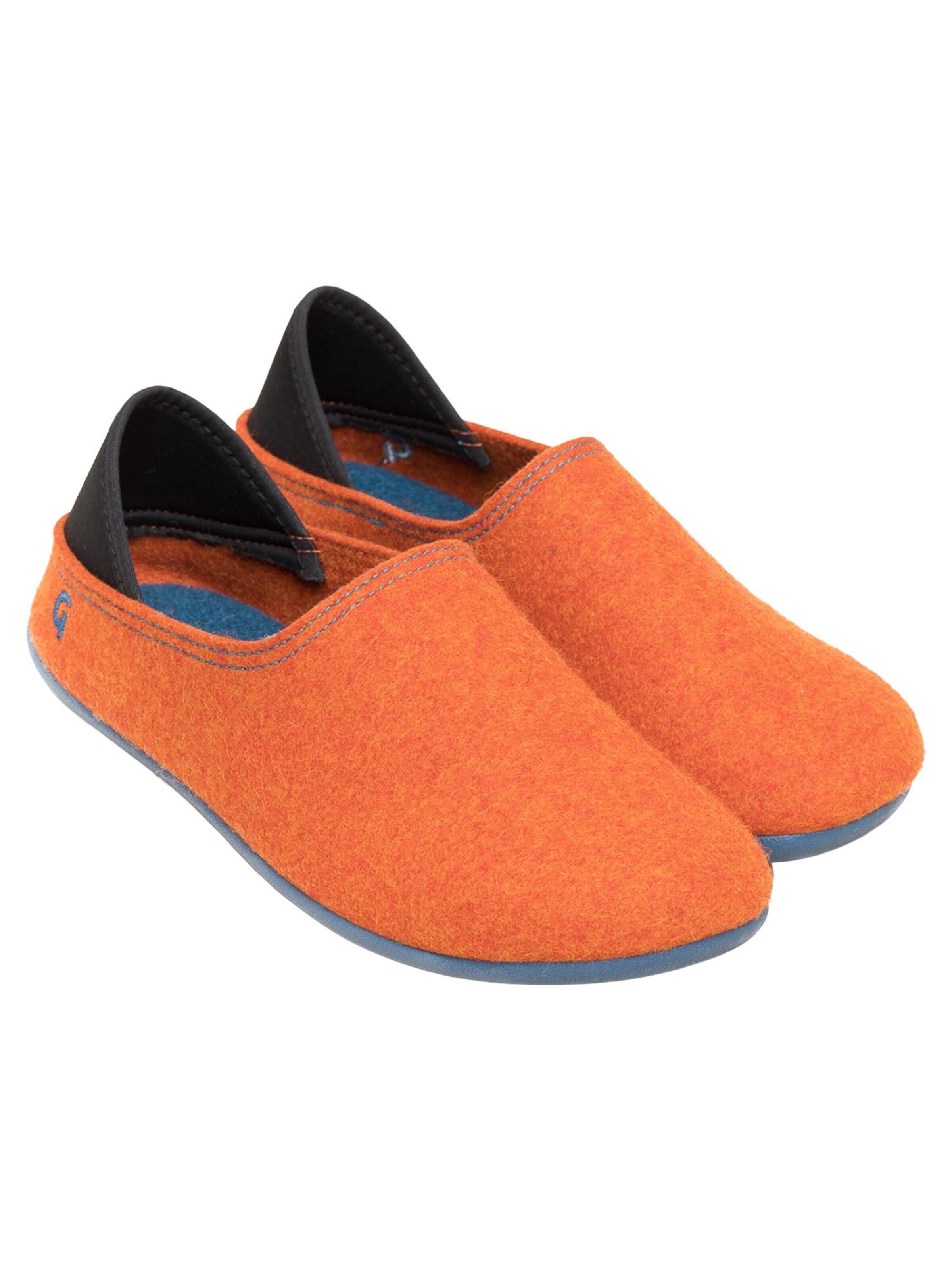 Gottstein Classic Flats 'Wool Slip-On' in Orange