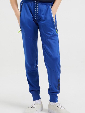 WE Fashion Alt kitsenev Püksid, värv sinine: eest vaates