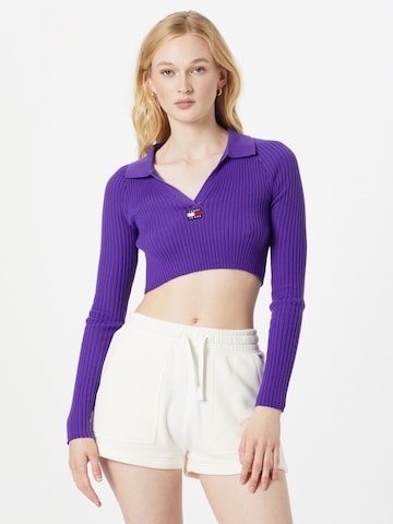 Tommy Jeans Sweater in Purple: front