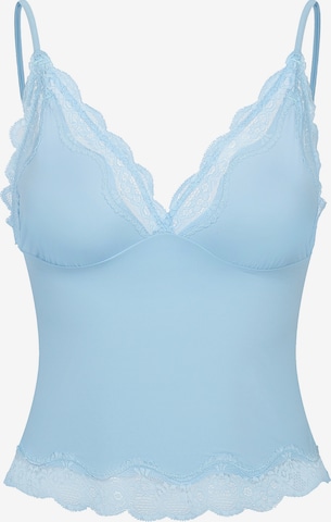 Haut 'Deep Neck Lace Top' cfab (formerly creamy fabrics) en bleu : devant