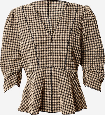 Notes du Nord Blouse 'Emmi' in Bruin: voorkant