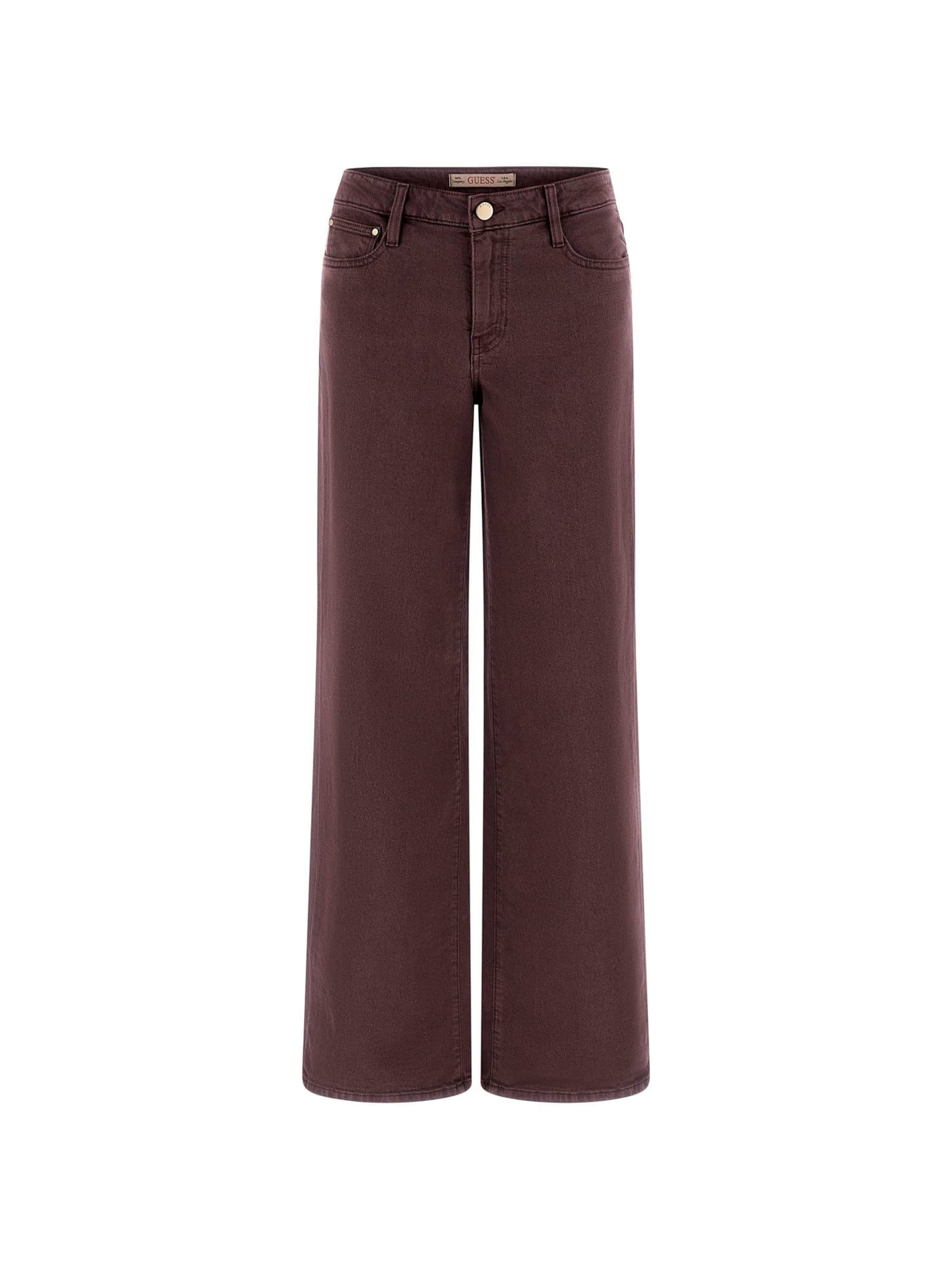 GUESS Wide leg Jeans in Brown: front