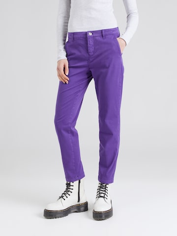 MAC - Slimfit Calças chino 'Summer Spririt' em roxo: frente