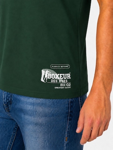Boxeur des Rues Klederdracht shirt 'Herren T-Shirt Slim Fit Boxeur des Rues, Dunkelgrün, Weißes Logo, Premium-Baumwolle' in Groen