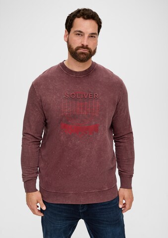 s.Oliver Men Big Sizes Sweatshirt in Red: front
