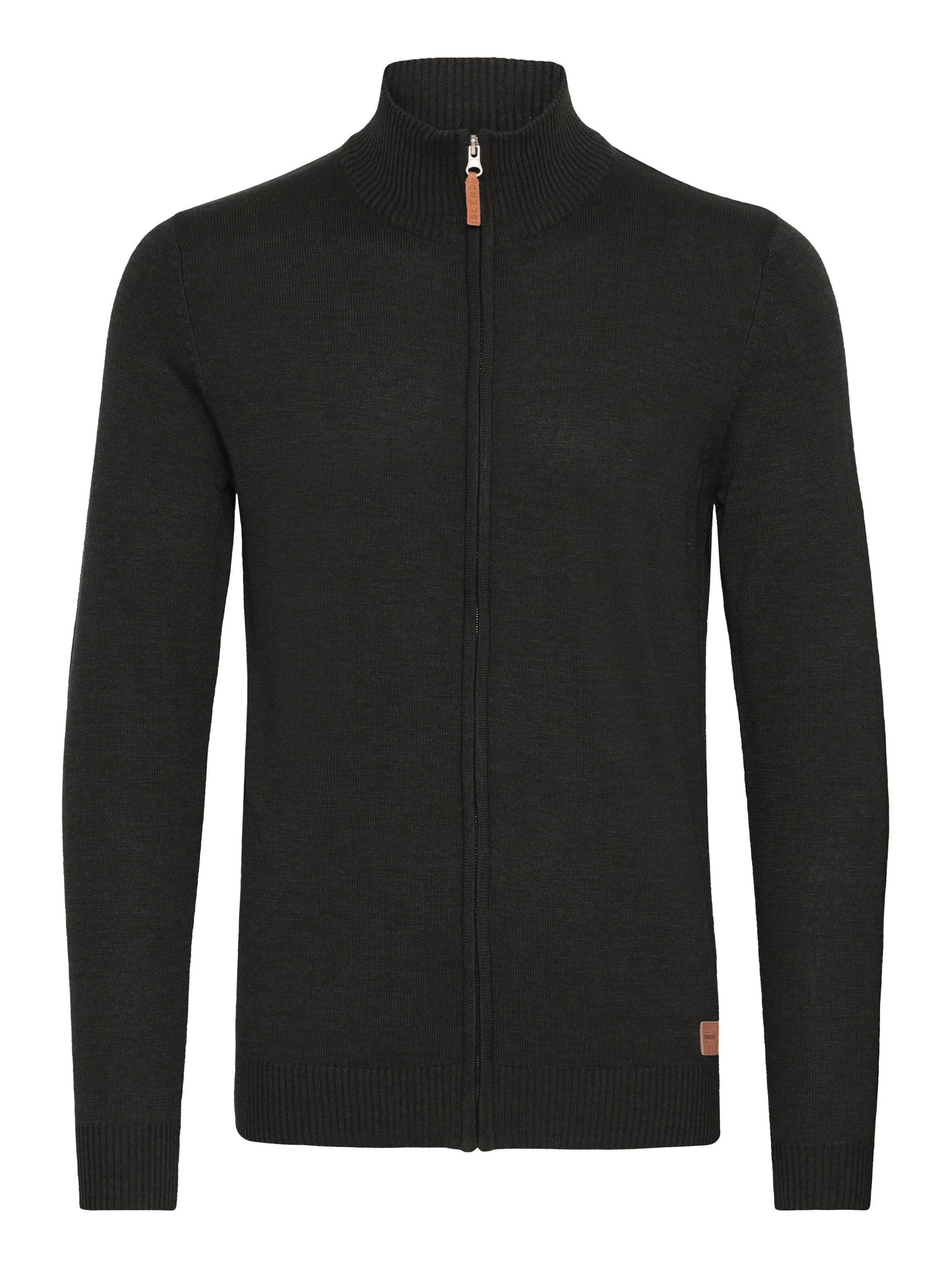 BLEND Strickjacke 'Norman' in Schwarz: Vorderseite