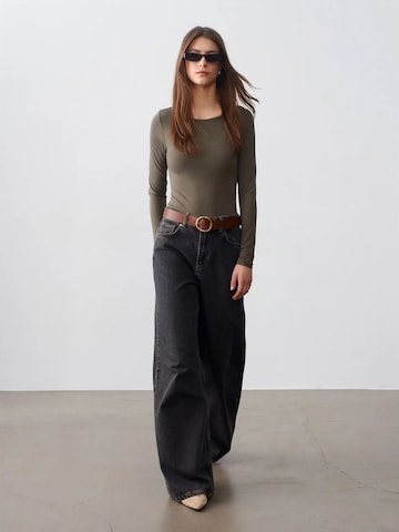 Body a camicia di Dilvin in verde