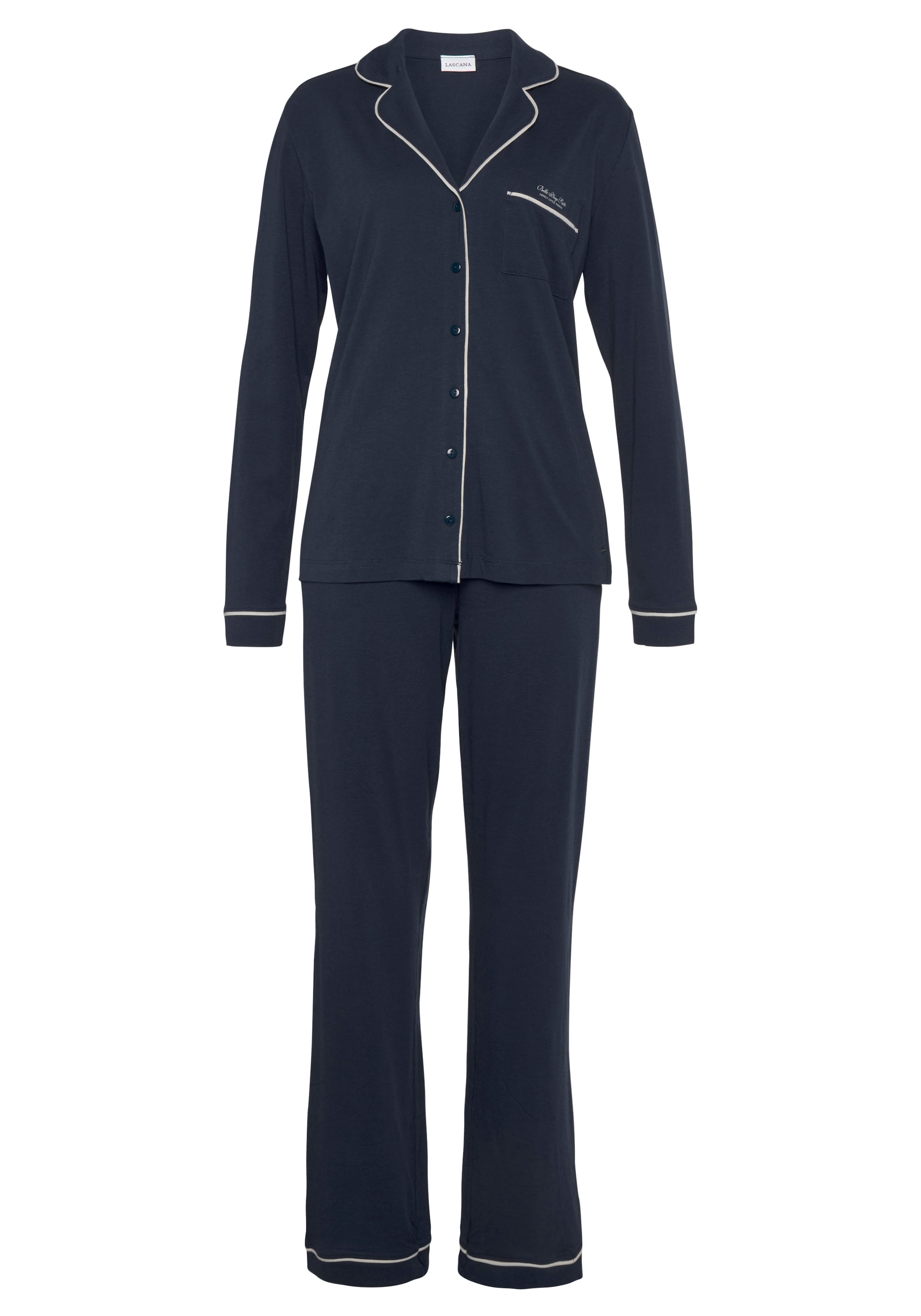 LASCANA Schlafanzug in Blau: Vorderseite