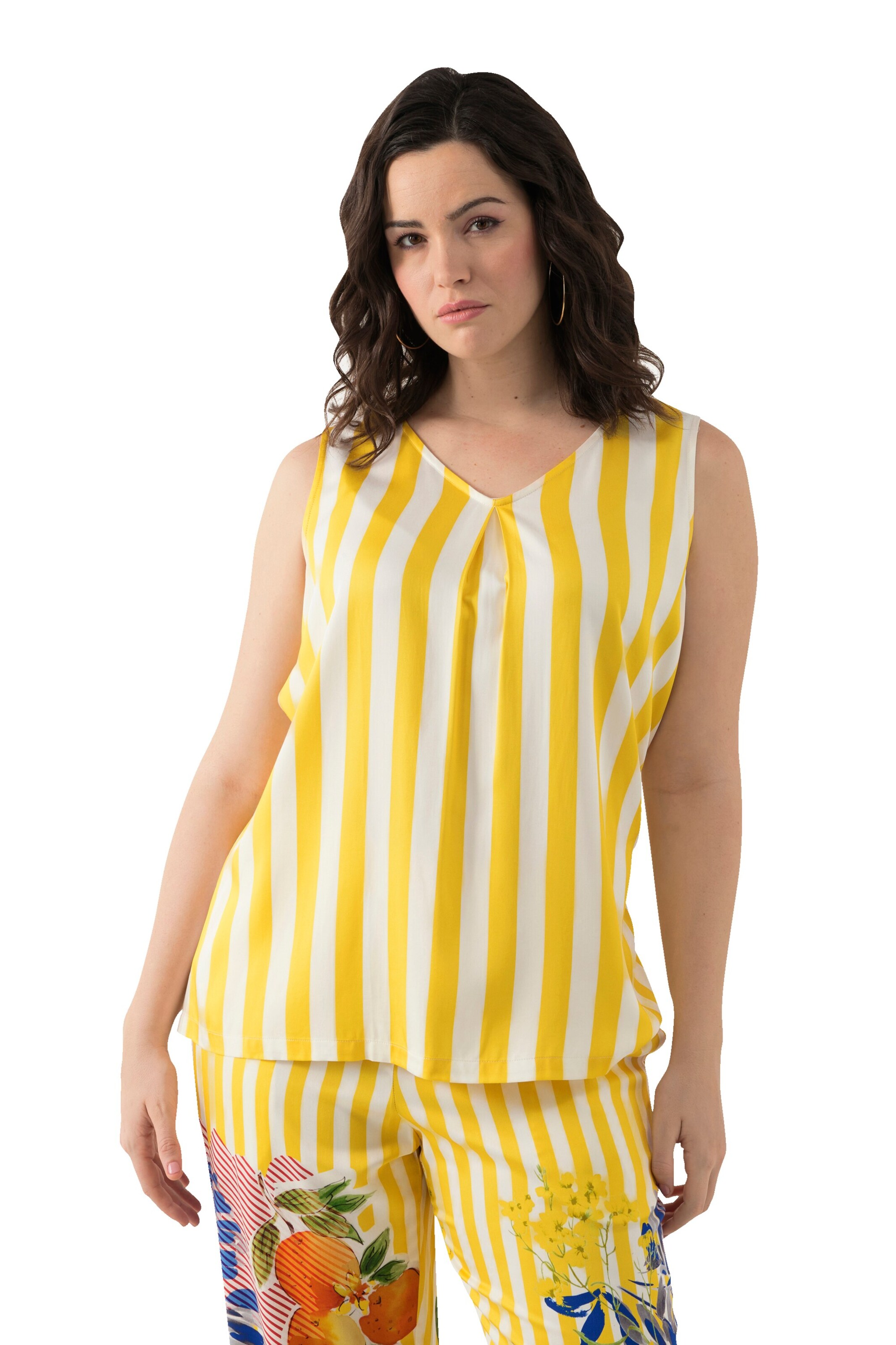 Ulla Popken Blusentop in Gelb: Vorderseite