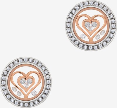 Astra Ohrhänger DOUBLE HEART in rosegold / silber, Produktansicht