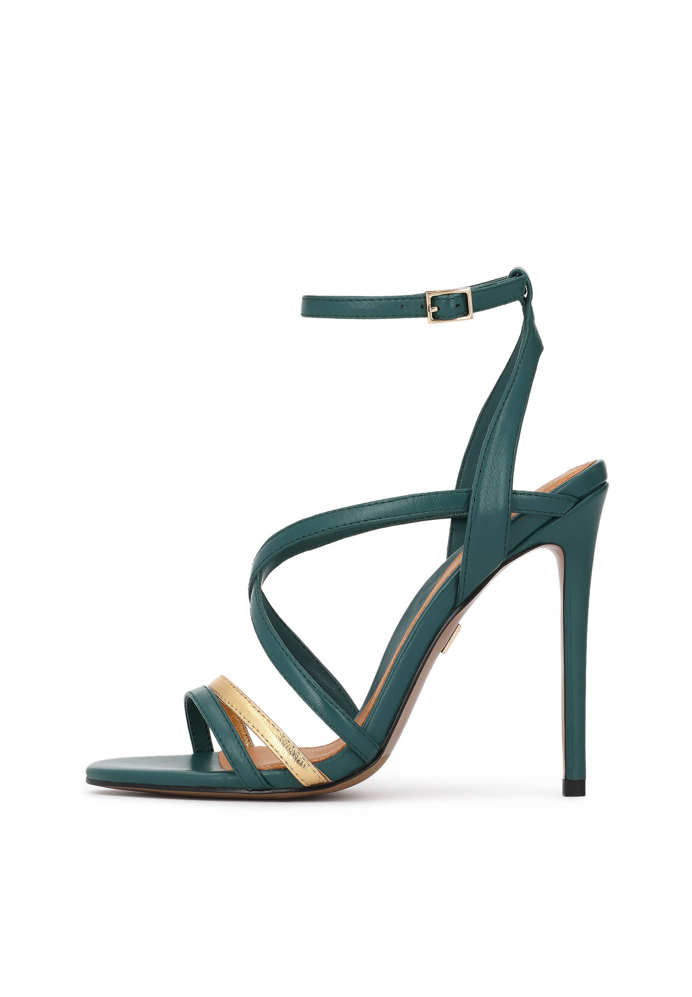 Sandales à lanières Kazar en vert : devant
