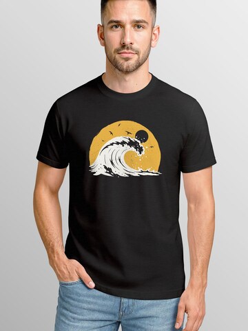 Neverless Shirt 'Wave Sun' in Black