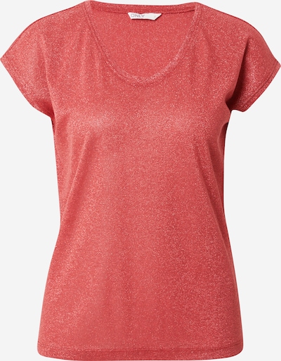 ONLY T-shirt 'Silvery' en rouge feu, Vue avec produit