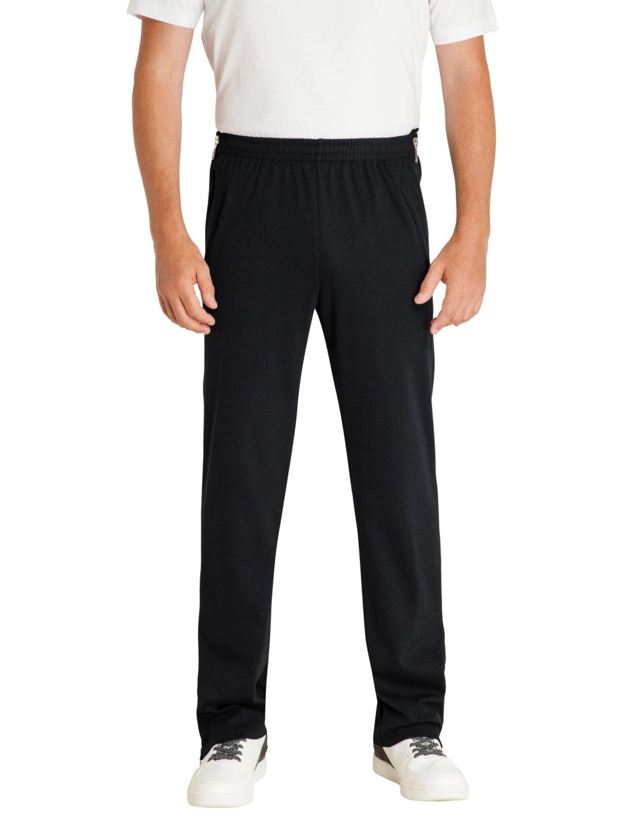 HAJO Regular Pants 'Herren Rehahose mit Zipper, Premium Komfort' in Black: front