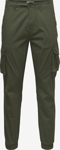 Effilé Pantalon cargo 'Mike' Only & Sons en vert : devant