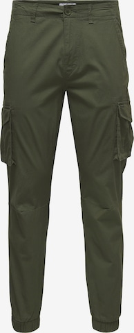 Only & Sons Tapered Cargo Pants 'Mike' in Green: front