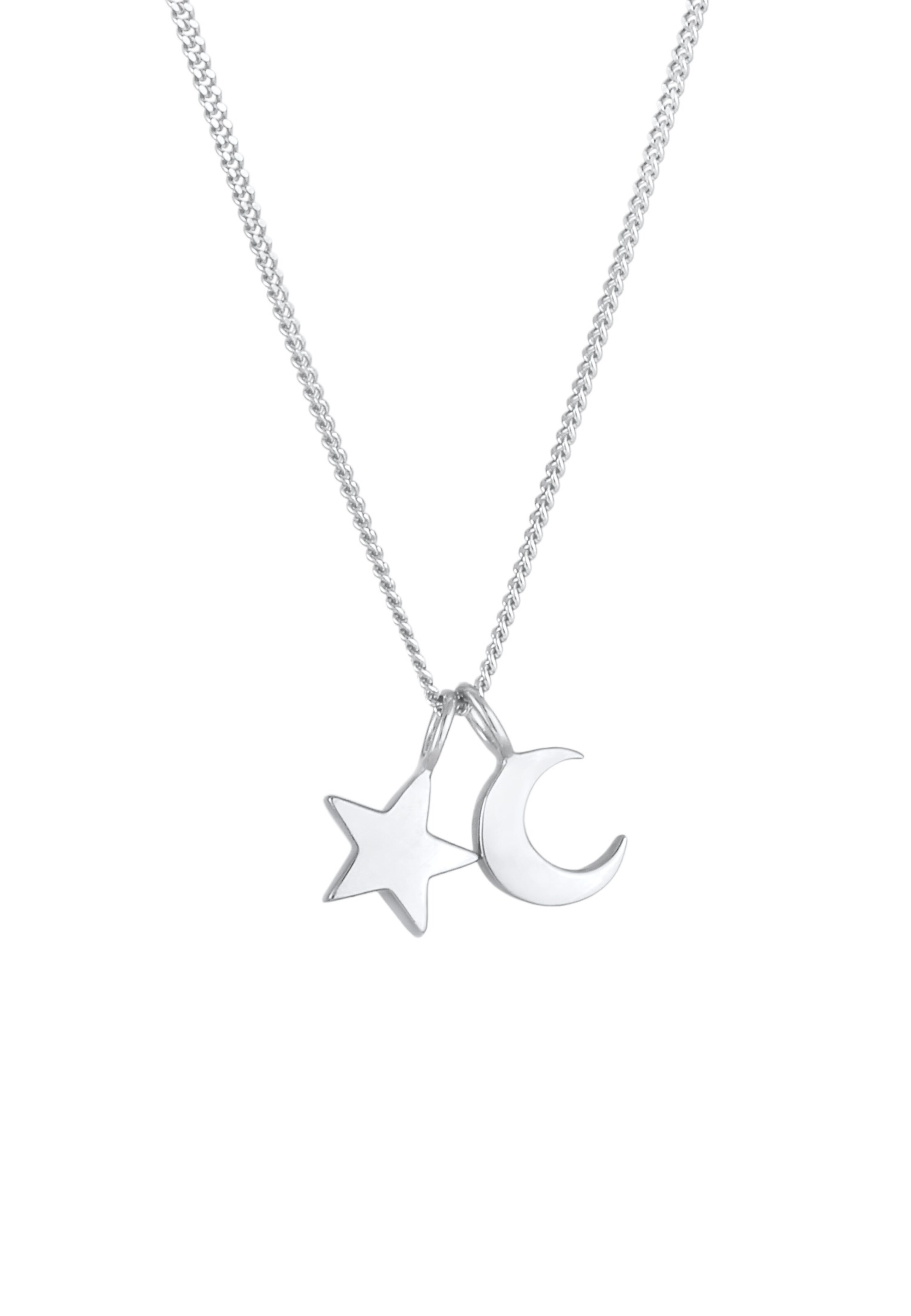 ELLI Necklace 'Halbmond, Sterne' in Silver: front