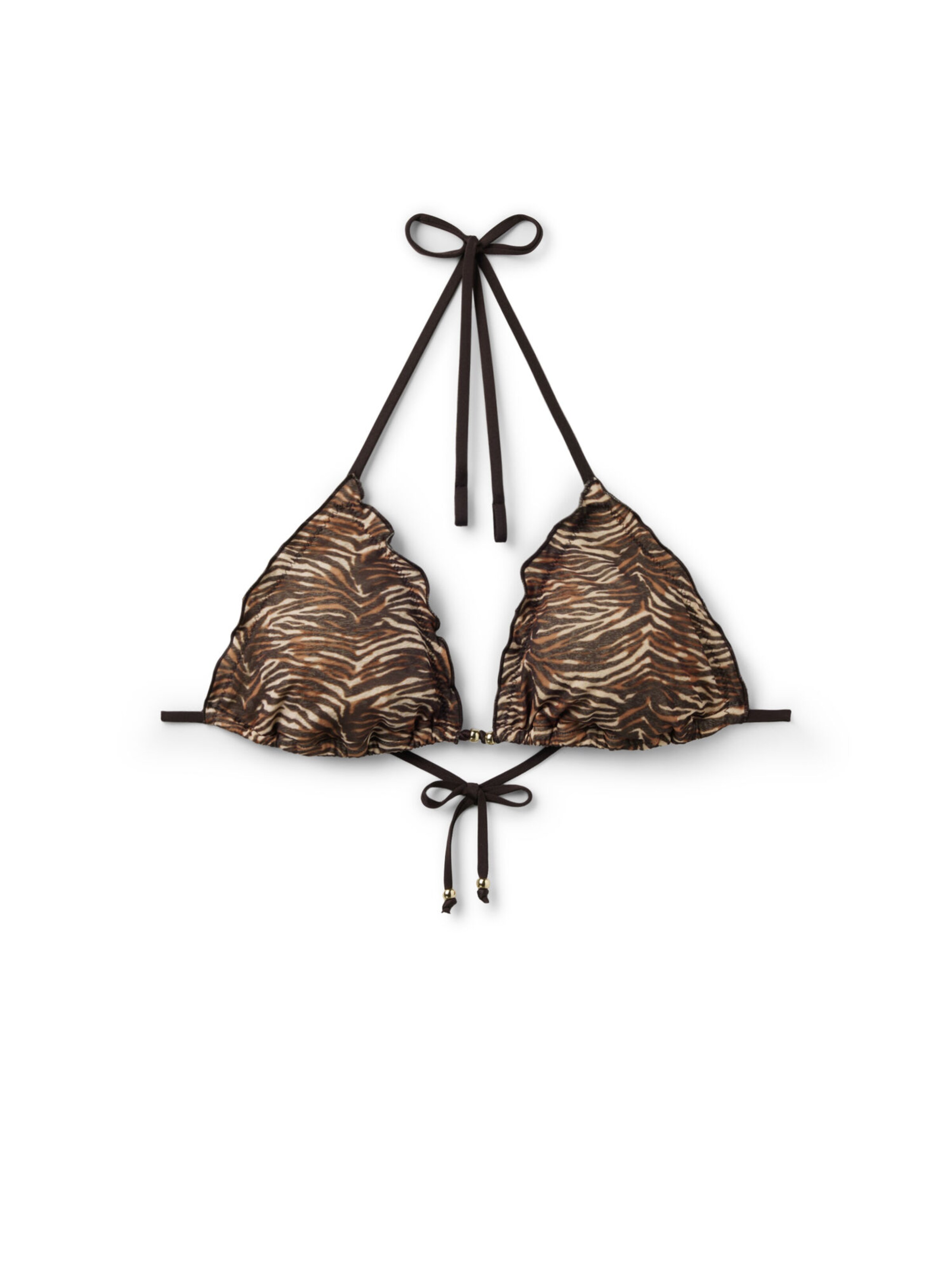 CALZEDONIA Triangel Bikinitop 'Doll Zebra' in Braun: Vorderseite