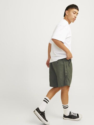 Wide Leg Pantalon chino 'Bill Lawrence' JACK & JONES en vert