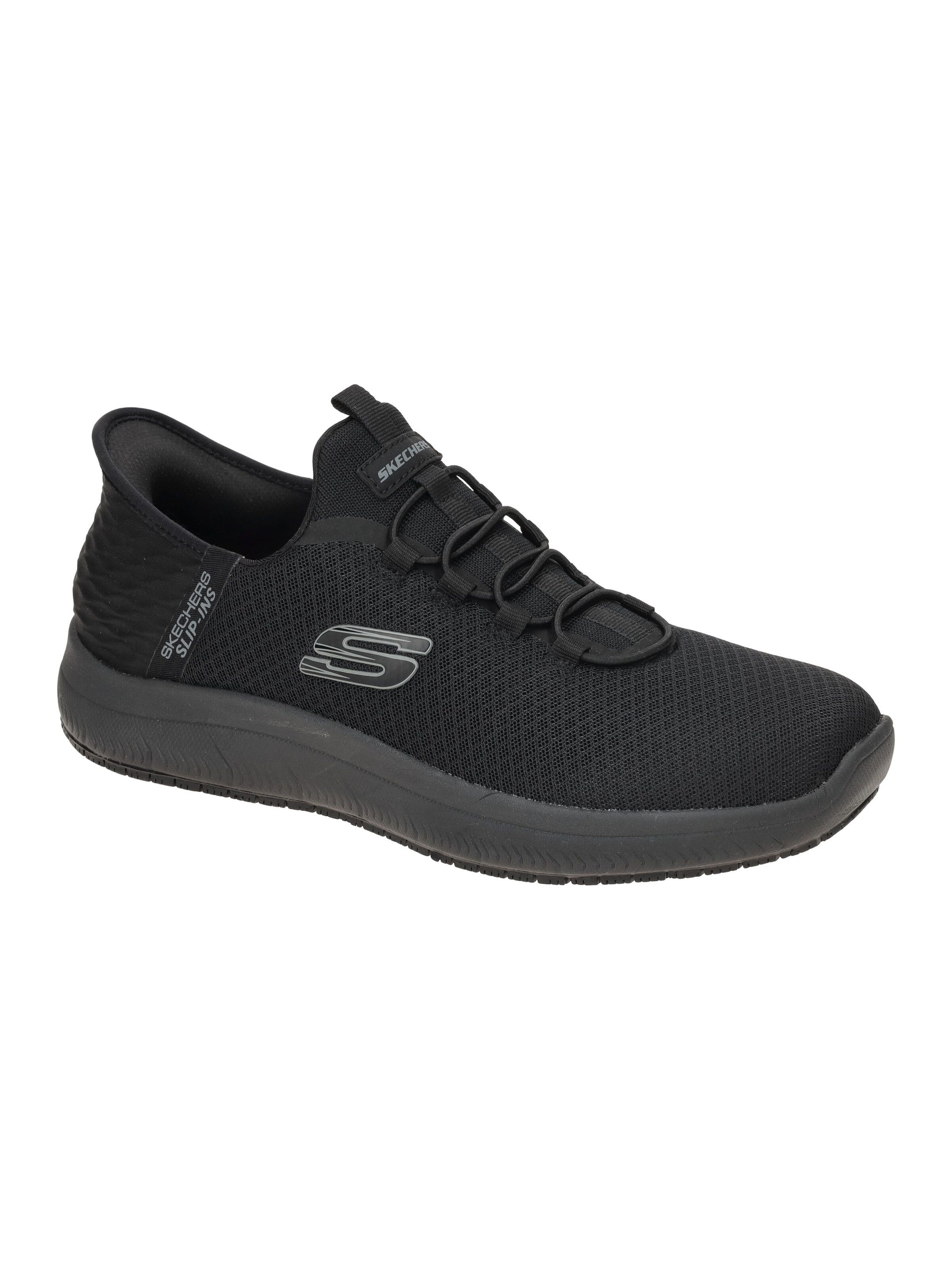 SKECHERS Athletic lace-up shoe 'Freizeitschuhe Summits Slip-In' in Black: front