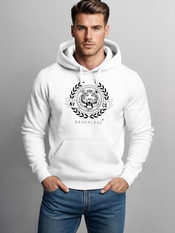 Neverless Sweatshirt 'Academic Tiger'‌‌‌‌‌ in Weiß