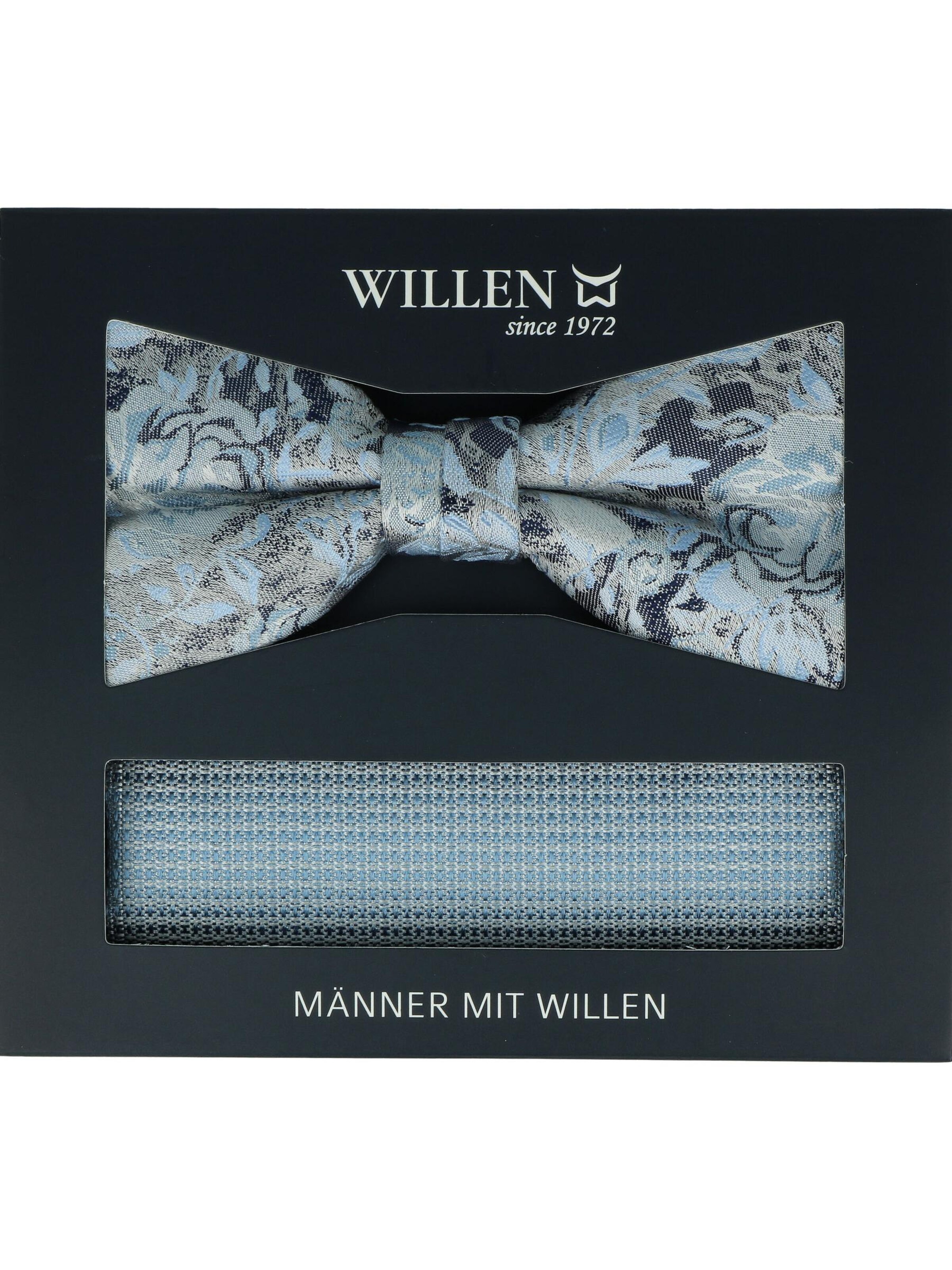 WILLEN Fliege 'Set Floral/ Uni'‌‌‌‌‌‌‌ in Blau
