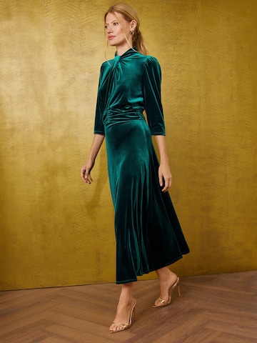Robe de soirée love & roses en vert