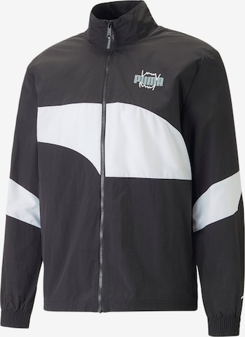 PUMA Athletic Jacket 'Clyde 2.0' in Black: front