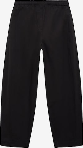 MANGOLoosefit Hlače 'Fog' - crna boja: prednji dio