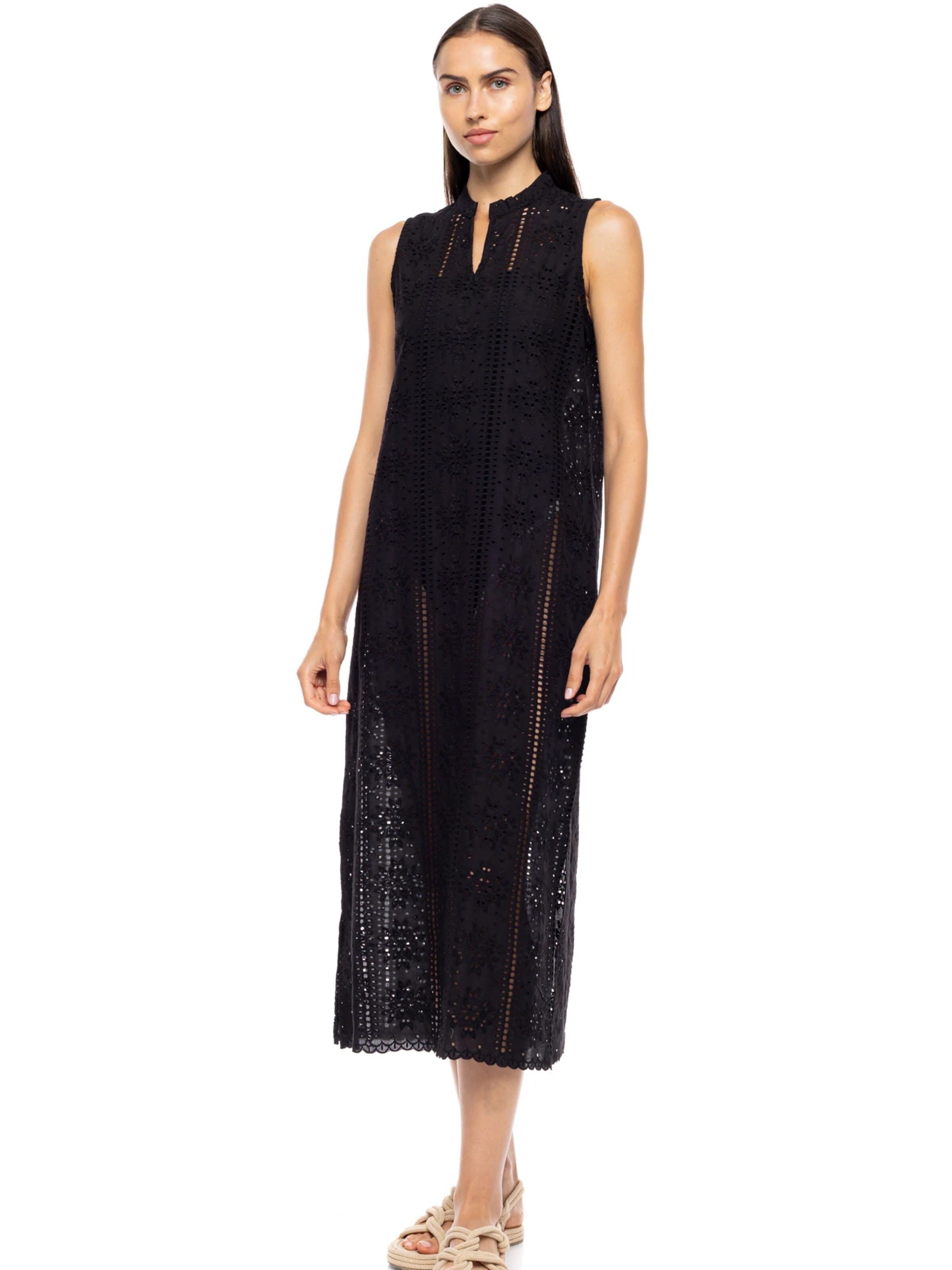 Abito estivo 'BEACHWEAR FLOWER EMBRODERY' di Pink Label in nero