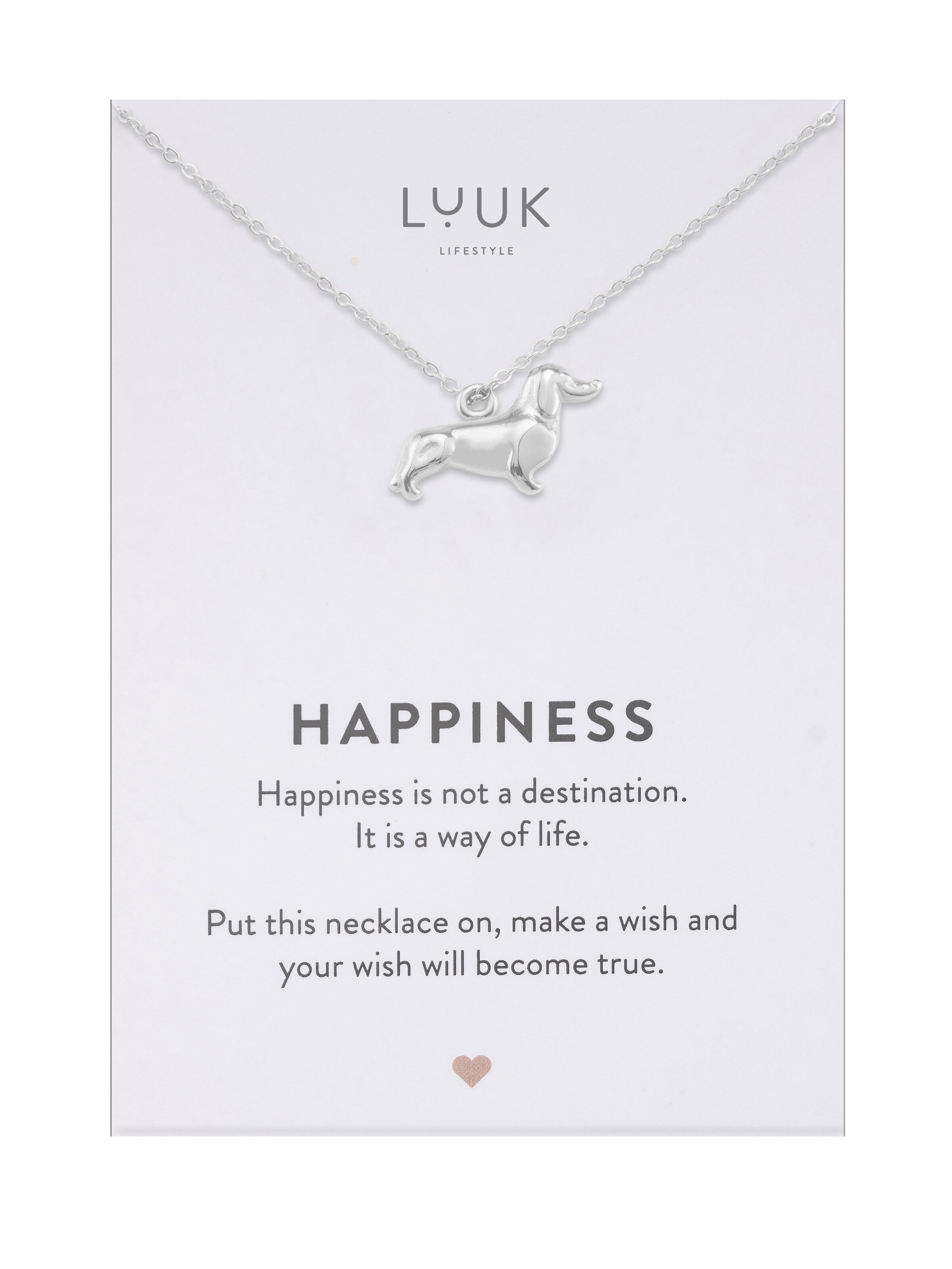 LUUK LIFESTYLE Kette 'Dackel'‌‌‌ in Silber: Vorderseite