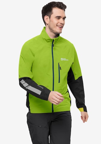 JACK WOLFSKIN Athletic Jacket in Green: front
