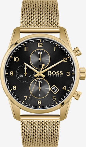 BOSS Black Analog Watch 'SKYMASTER' in Gold: front